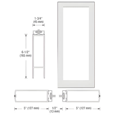 CRL-U.S. Aluminum White KYNAR® 550 Wide Center Stile Single Door