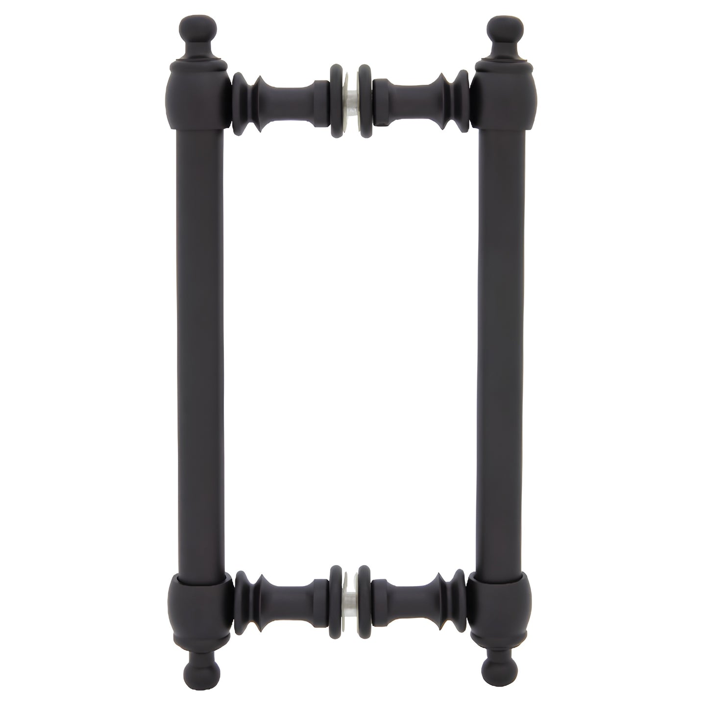 Colonial-style back-to-back shower pull handle, oil-rubbed bronze brass, fits 6-12mm tempered glass (SKU C0L8X80RB)