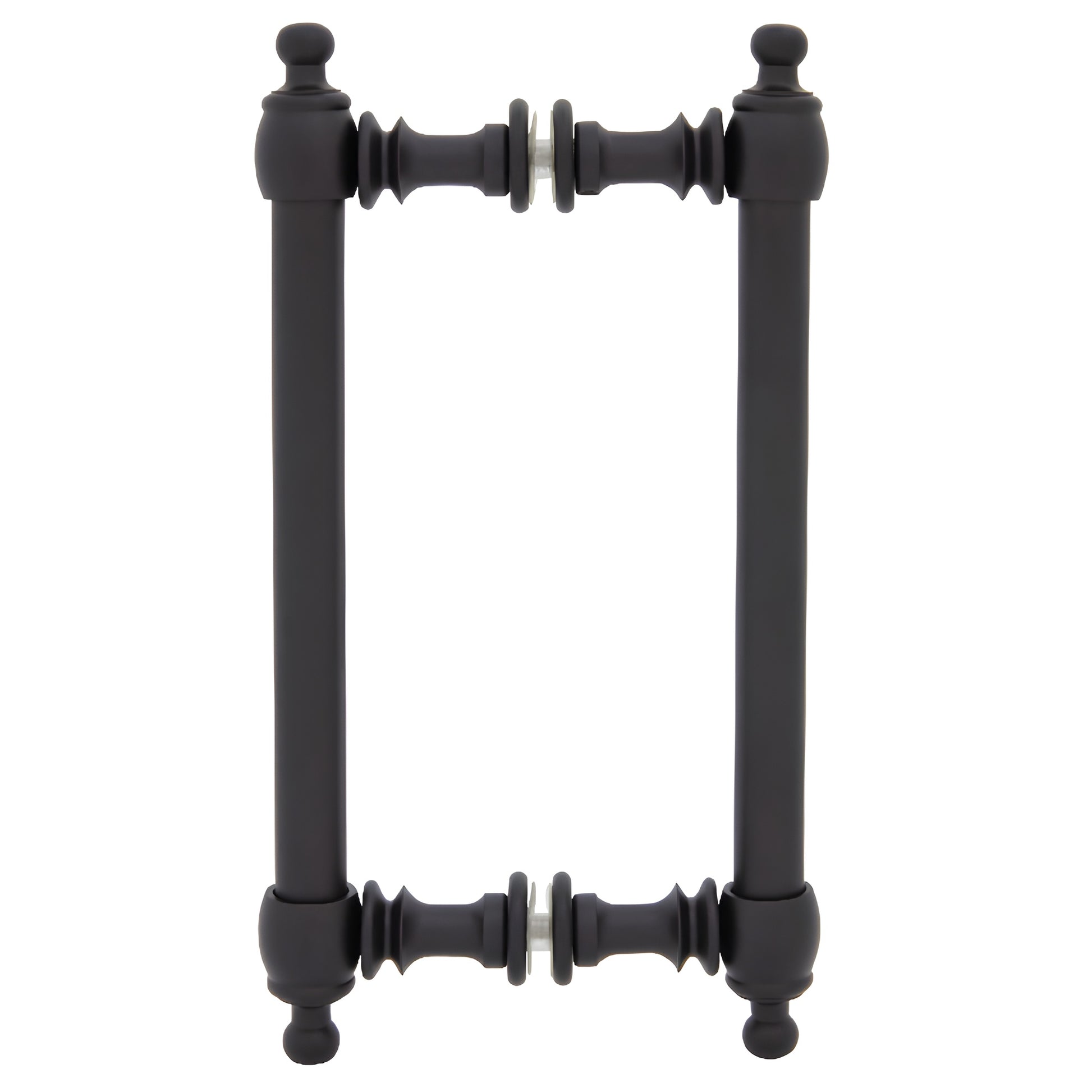 Colonial-style back-to-back shower pull handle, oil-rubbed bronze brass, fits 6-12mm tempered glass (SKU C0L8X80RB)