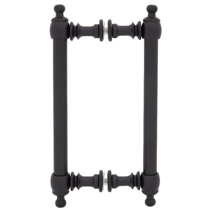 Colonial-style back-to-back shower pull handle, oil-rubbed bronze brass, fits 6-12mm tempered glass (SKU C0L8X80RB)