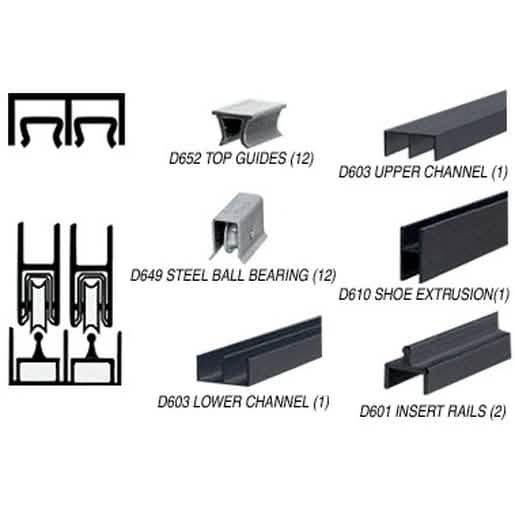 CRL Flat Black Deluxe Track Assembly D603/D601 with Steel Ball Bearing Wheels