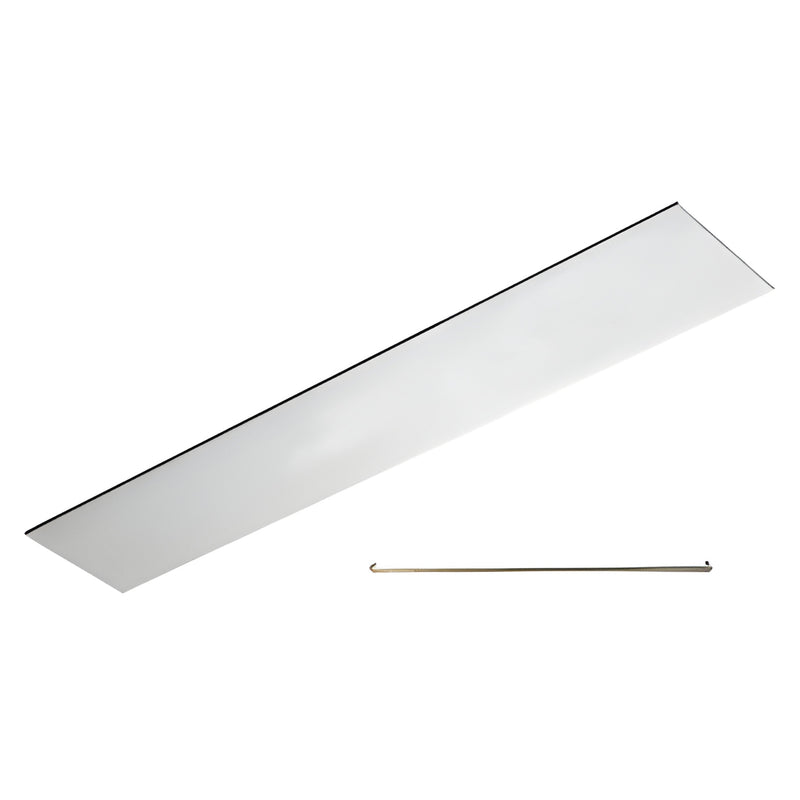 Satin anodized 240 in x 4 in overhead door header cover plate with snap in accessory (SKU FS1SA240)