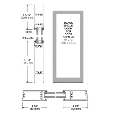 Medium Stile Clear, Thermal Door, Left Hand, Blank