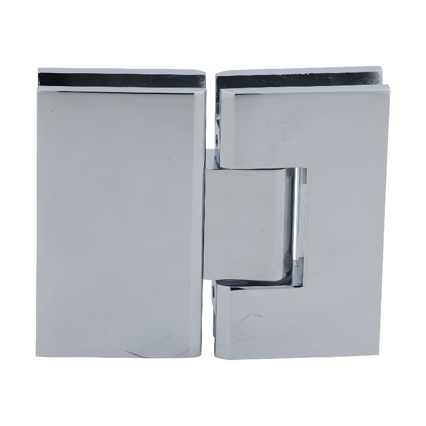 CRL Vienna V1E580CH polished chrome square brass glass-to-glass shower hinge, fits 10-12mm tempered glass