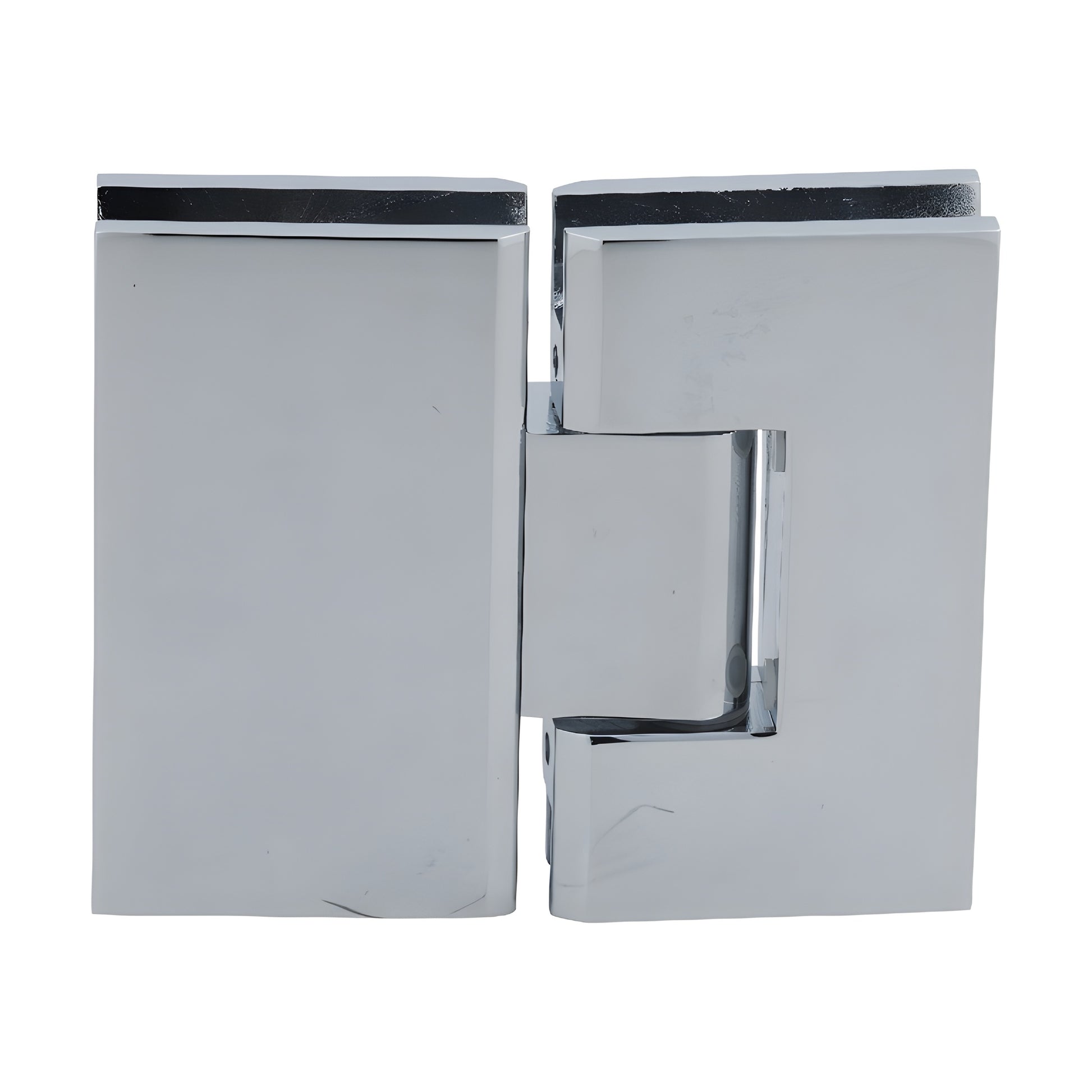 CRL Vienna V1E580CH polished chrome square brass glass-to-glass shower hinge, fits 10-12mm tempered glass