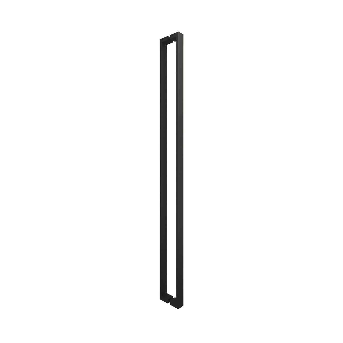 Matte black U-style square tubular shower door handle, 47-7/16" c-c for 3/8" glass (SKU HPH48UMBL)