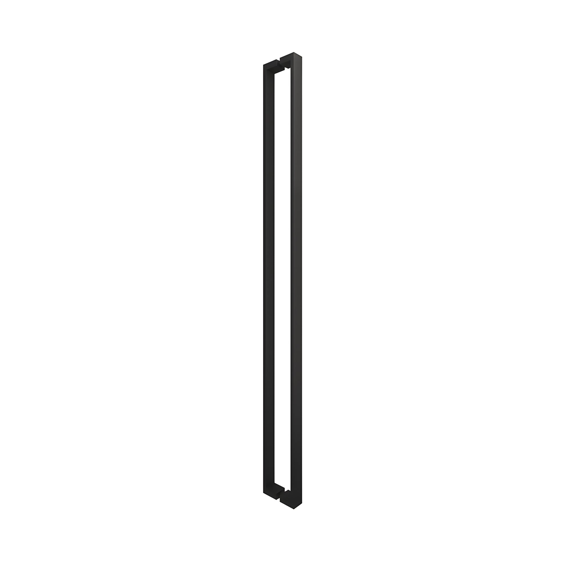 Matte black U-style square tubular shower door handle, 47-7/16" c-c for 3/8" glass (SKU HPH48UMBL)