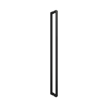 Matte black U-style square tubular shower door handle, 47-7/16" c-c for 3/8" glass (SKU HPH48UMBL)