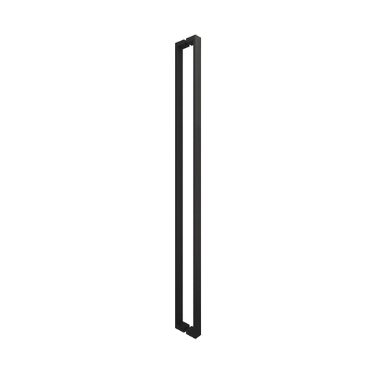 Matte black U-style square tubular shower door handle, 47-7/16" c-c for 3/8" glass (SKU HPH48UMBL)