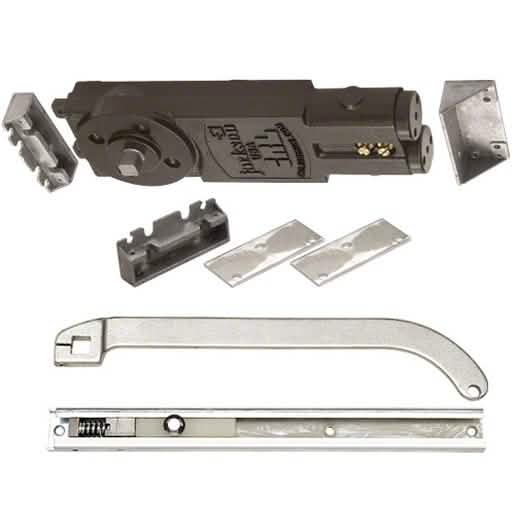 CRL Jackson Satin Aluminum Concealed Closer with Offset Slide-Arm, 105º No Hold Open