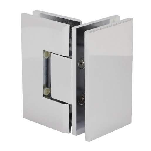 CRL Polished Chrome Vienna 092 Series 90° Glass-to-Glass Hinge for sleek shower doors.