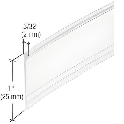 CRL Clear Round Top "Bulb" Type Shower Door Bottom Seal and Wipe