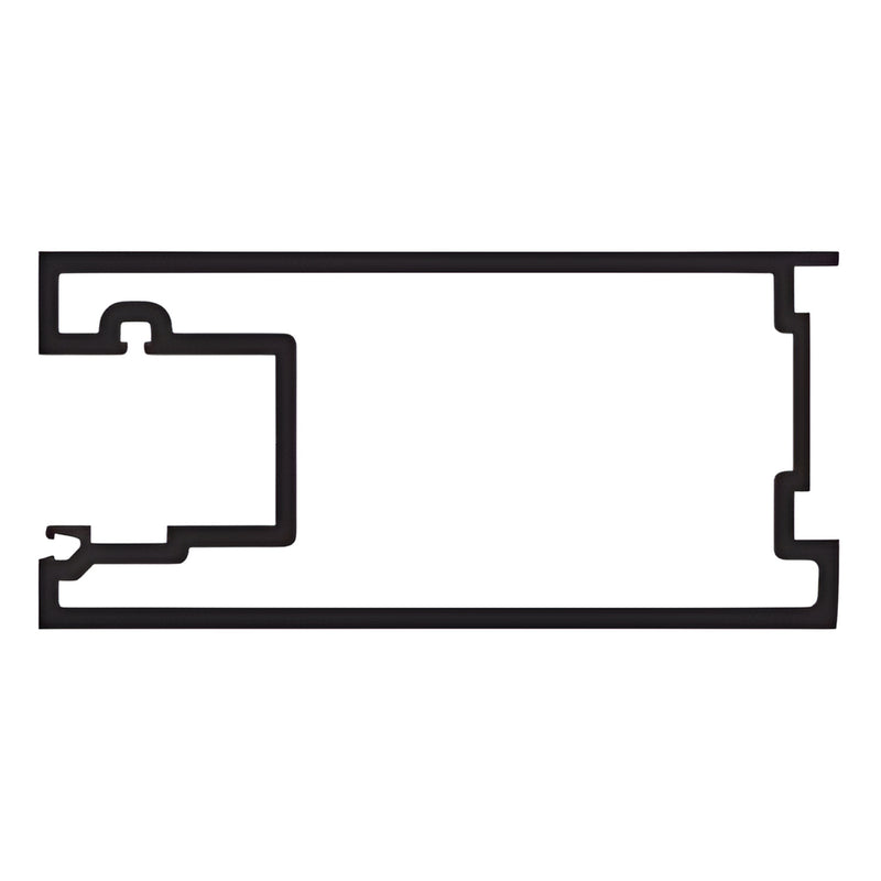 Black custom Kynar aluminum extrusion profile for curtain wall/architectural systems - SKU 1E46071