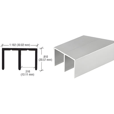 CRL Satin Anodized Extra-Depth Aluminum Upper Channel for Glass Doors