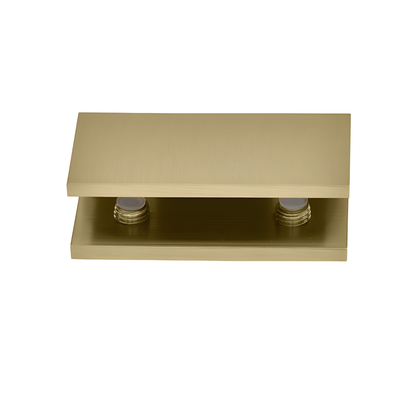 Brushed bronze solid brass no-drill fixed panel clamp kit with clear gasket and two mounting screws - SKU NDC4BBRZ