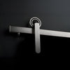 Brushed stainless sliding door hardware with hubless round wheel for 3/8-1/2" glass - SKU LAT34S0LBS