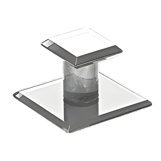 Clear acrylic square mirror pull with polished bevel, adhesive back, 1-3/4in (SMPC3)