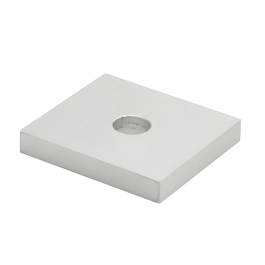 CRL BSDB38 satin anodized aluminum square drain block, 2.5 2.25 0.375 in, central mounting hole