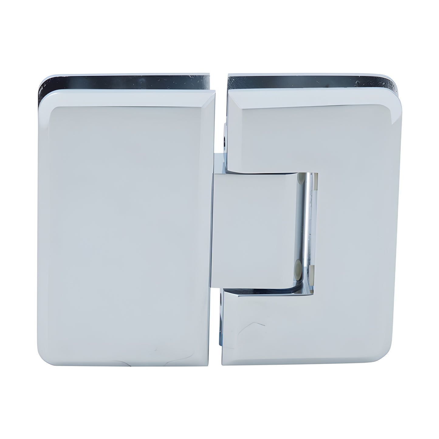 Polished chrome Cologne glass-to-glass shower hinge C0L180CH - beveled brass, fits 3/8-1/2" tempered glass