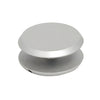 MC112A satin anodized mini mall front clamp, 1-1/2" round low-profile clamp for 3/8-1/2" tempered glass