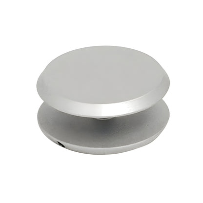 MC112A satin anodized mini mall front clamp, 1-1/2" round low-profile clamp for 3/8-1/2" tempered glass