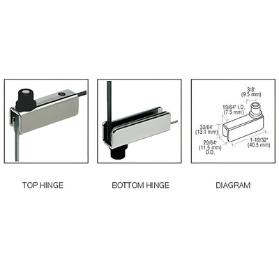 CRL Chrome Standard Mount Frameless Glass Shower Door Hinge