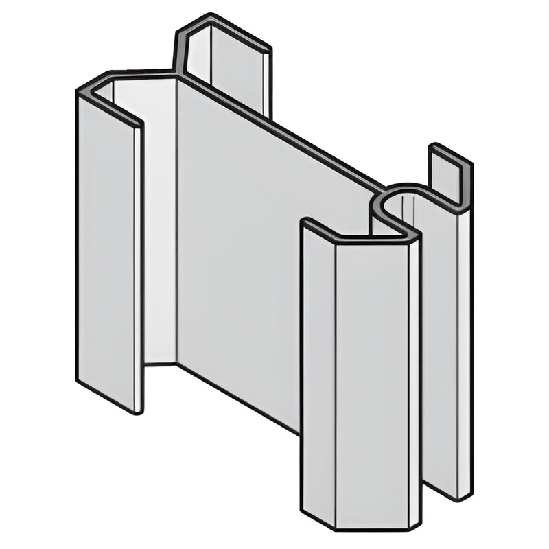 Mill-finish aluminum clip for extruded sections, illustrated profile view; SKU SL521, pack of 5.