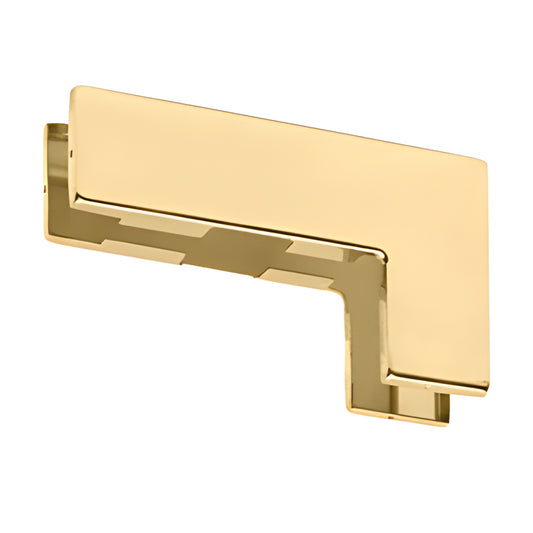 Polished brass replacement cover plate set for PH40 sidelite transom patch fittings, rectangular L-shaped.