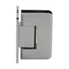 Polished nickel Pinnacle glass shower door hinge (SKU P1N037PN), brass wall mount for 8-12mm tempered glass, self centering.