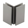 GE090BN brushed nickel 90-degree glass-to-glass shower clamp, solid brass, for 8-12mm tempered glass, square-edge design