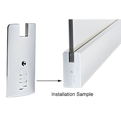 CRL 4" Polished Stainless Steel Square End Cap for Sidelite Rail