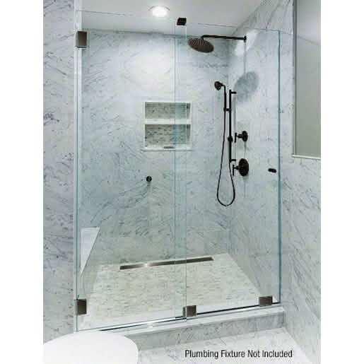 "CRL Oil Rubbed Bronze Sliding Shower Door Kit with Squared Corner Rollers - Essence® Seri