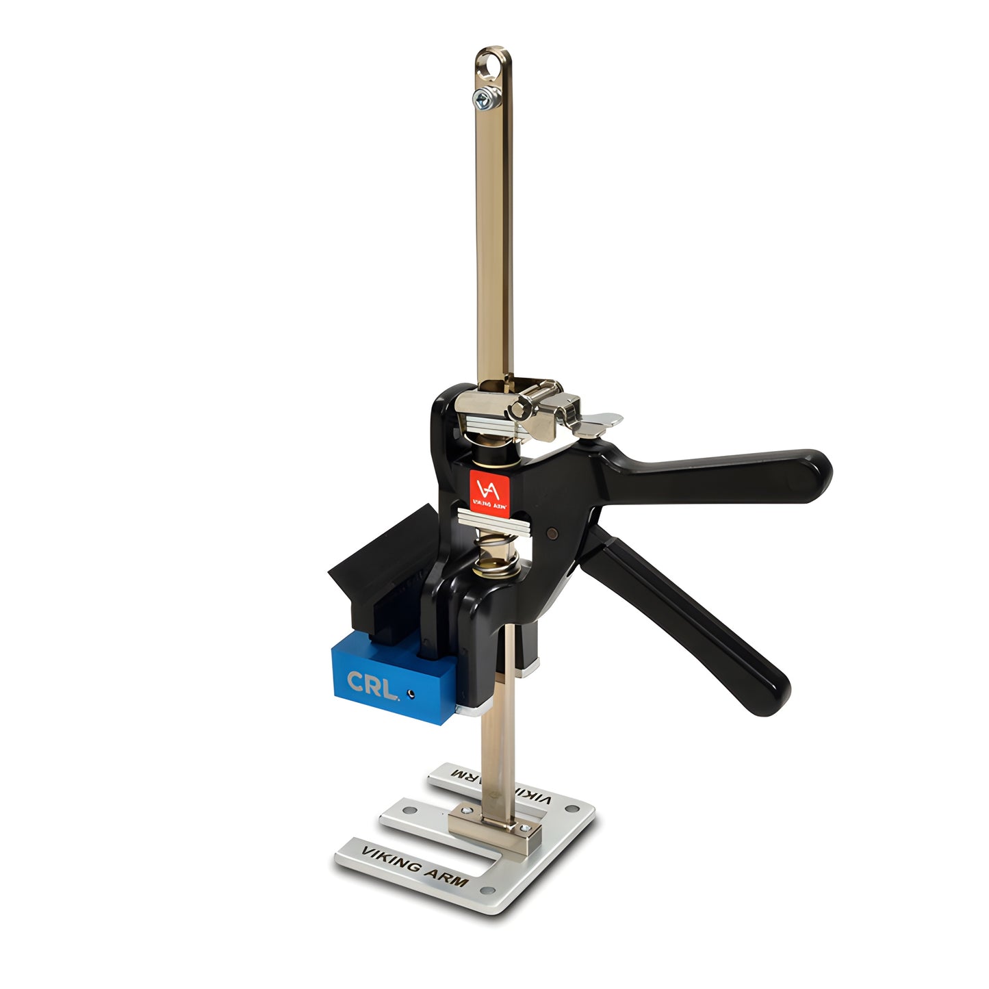 GP3100 glass lifting accessory - blue anodized base with black angled saddle for precise large-format glass