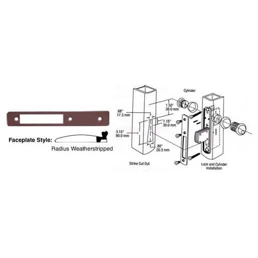 CRL Dark Bronze Radius Weather-stripped Faceplate for DL2110 Long Throw Deadlocks
