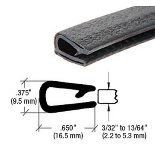 CRL Black 100' QuickEdge™ Long Leg Single Lip Trim - Durable and sleek auto edge trim