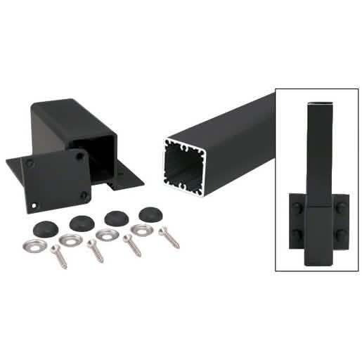 CRL Matte Black Fascia Mount Post Kit - 48" for 200-400 Series, Sleek and Durable.
