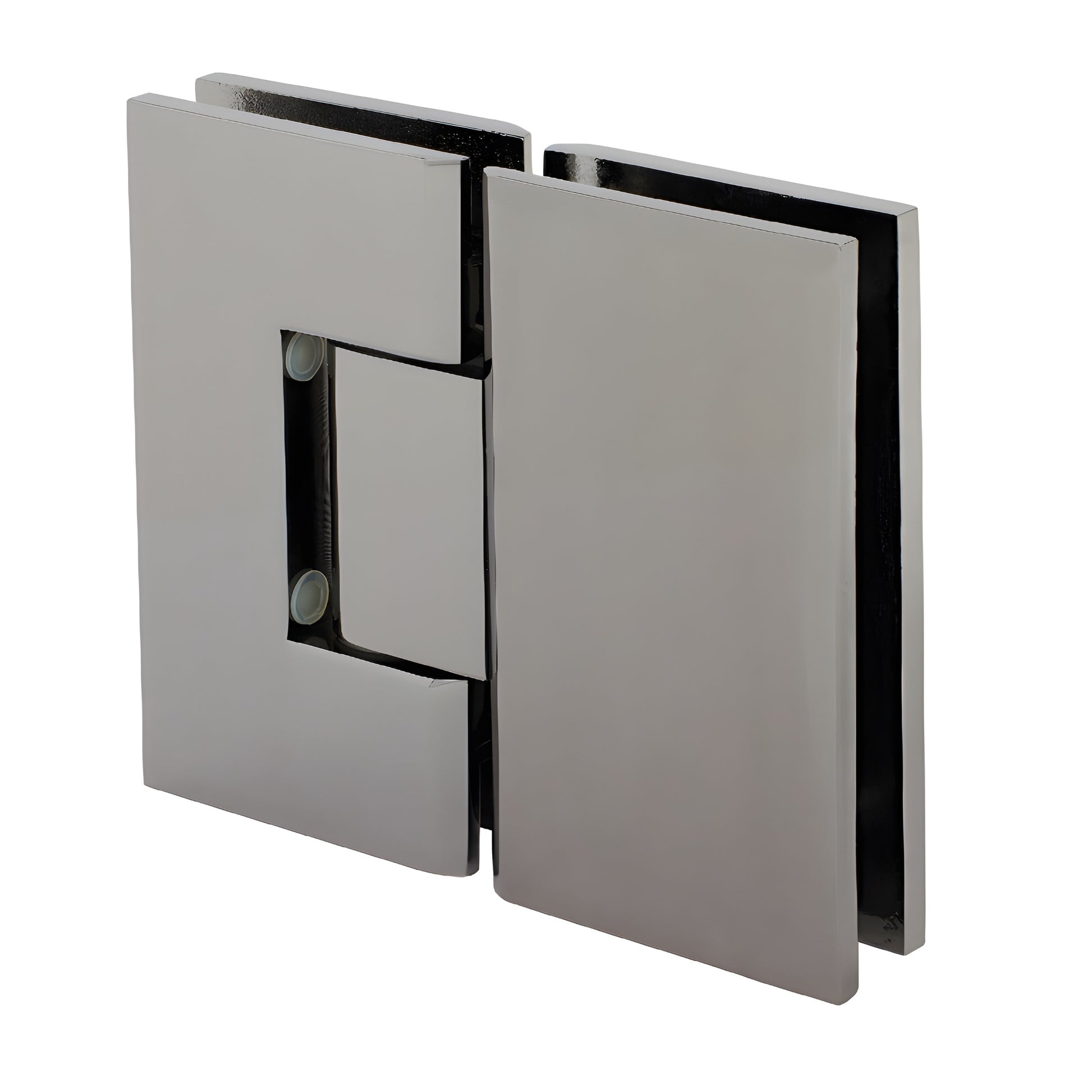 Gun metal Vienna glass-to-glass shower hinge V1E180GM - square brass 180 pivot for 10-12mm tempered glass
