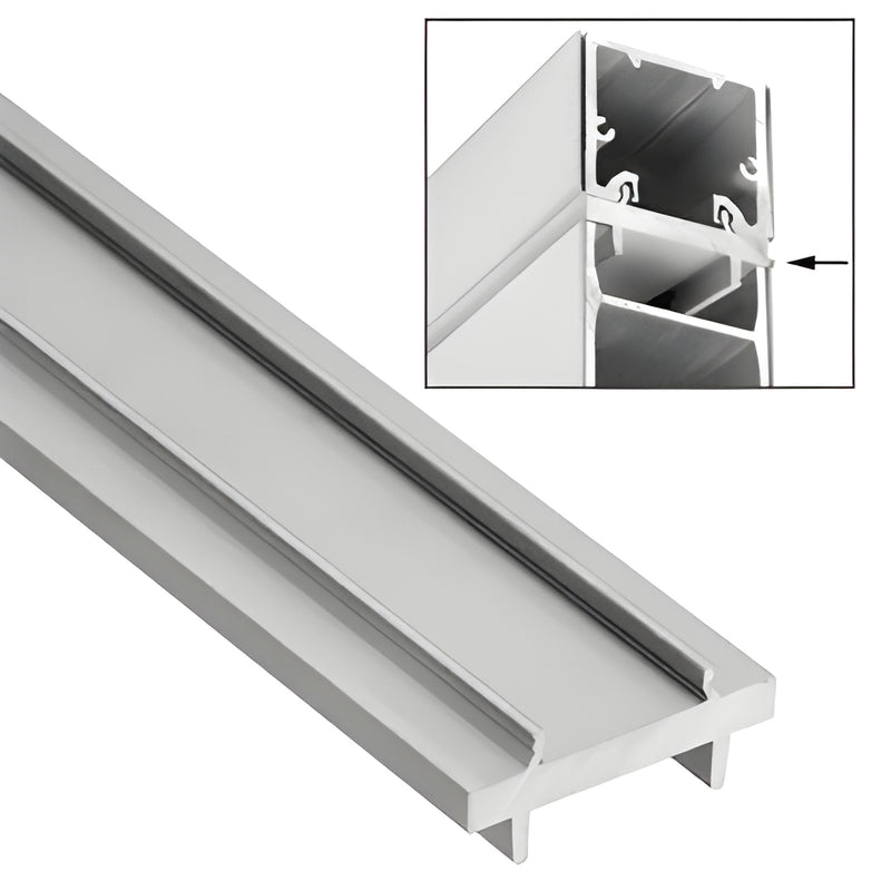 HMS2SA satin-anodized header mount saddle for sidelite rails - low-profile aluminum connector for glass partitions