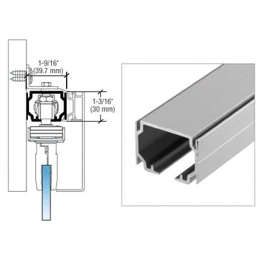 CRL50 Satin Anodized Series Top Track - 118" for sliding doors, sleek and durable design.