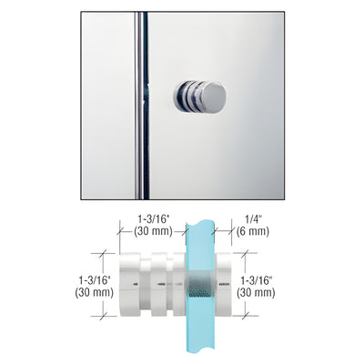 CRL Polished Chrome Contemporary Style Single-Sided Shower Door Knob