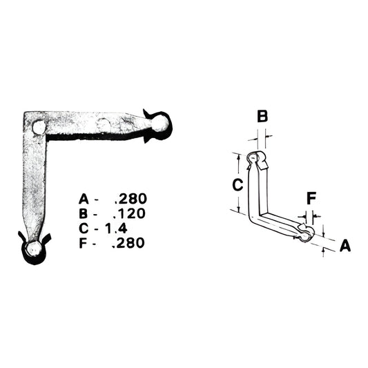 Zinc diecast L-shaped corner key for storm windows, 1.4 in leg, 0.28 in thickness, SKU 3465101