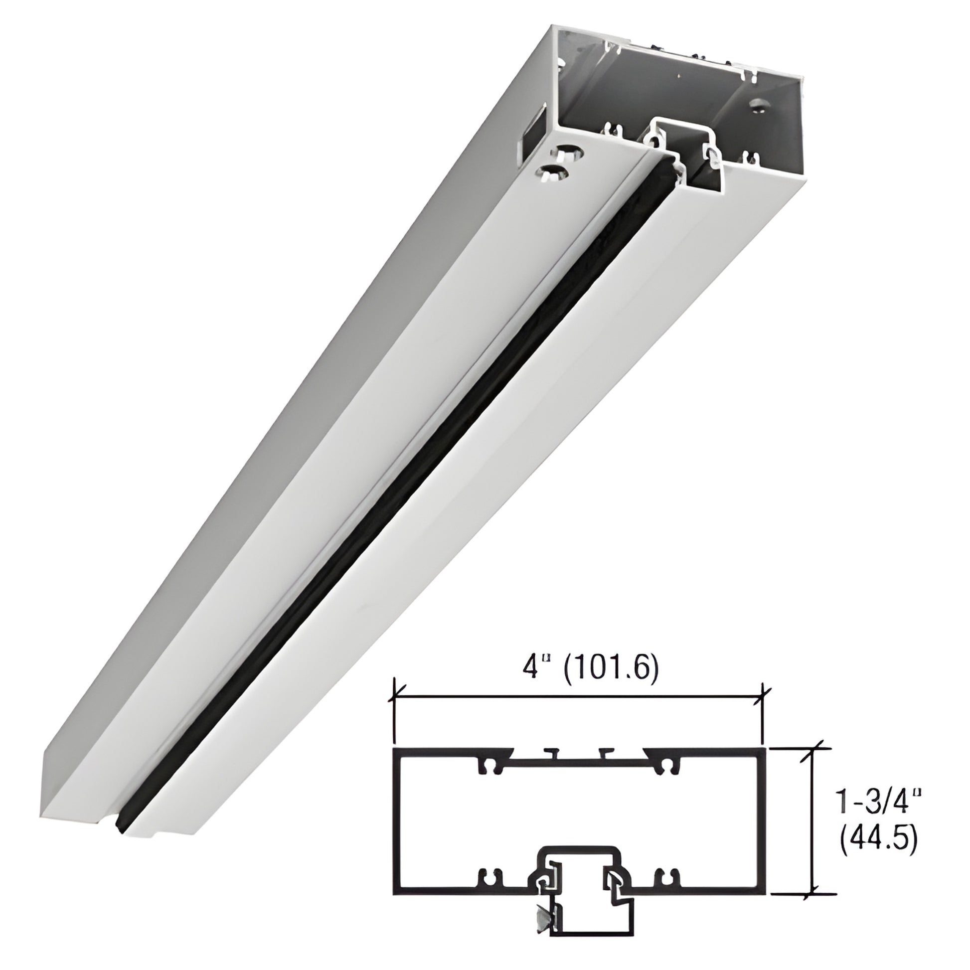 36-inch CRL aluminum door header prepped for offset pivots and overhead concealed closer, SKU HB11122R036105