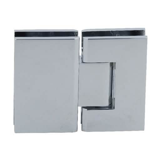 Polished Chrome Geneva 180° Glass-to-Glass Hinge - Sleek, Durable, Modern Design