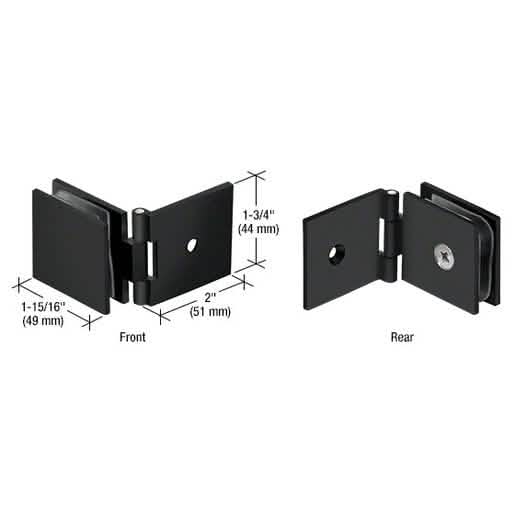CRL Matte Black Adjustable Square Wall Mount Glass Clamp for Secure Glass Installation