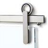 Brushed stainless sliding door hardware with hubless round wheel for 3/8-1/2" glass - SKU LAT34S0LBS