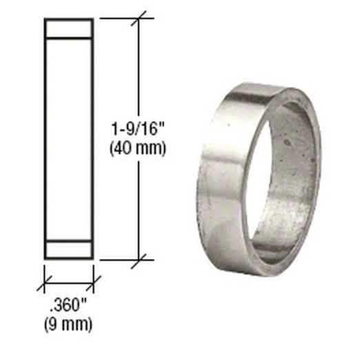 CRL Polished Stainless .360" Straight Cylinder Ring - Sleek, Durable, Precision Fit