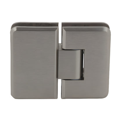 PLY180BN Plymouth brushed-nickel 180 glass-to-glass brass shower door hinge, self-centering, for 10-12mm glass