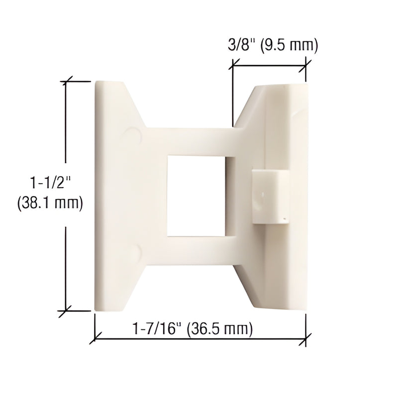Cream nylon nylon flush bolt guide DL2210SG (fits DL2210), 1-1/2 in H 1-7/16 in W, low-friction door hardware