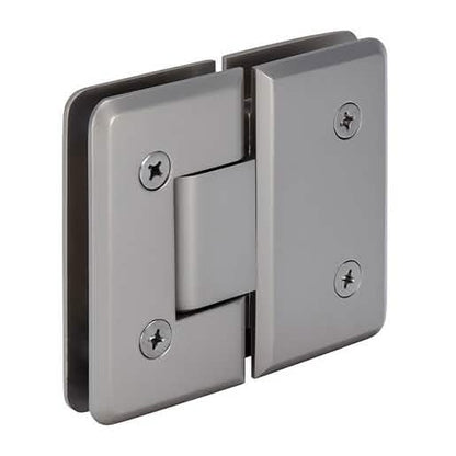 Satin Nickel Cologne 180º Glass-to-Glass Hinge - Sleek, durable, and stylish design.