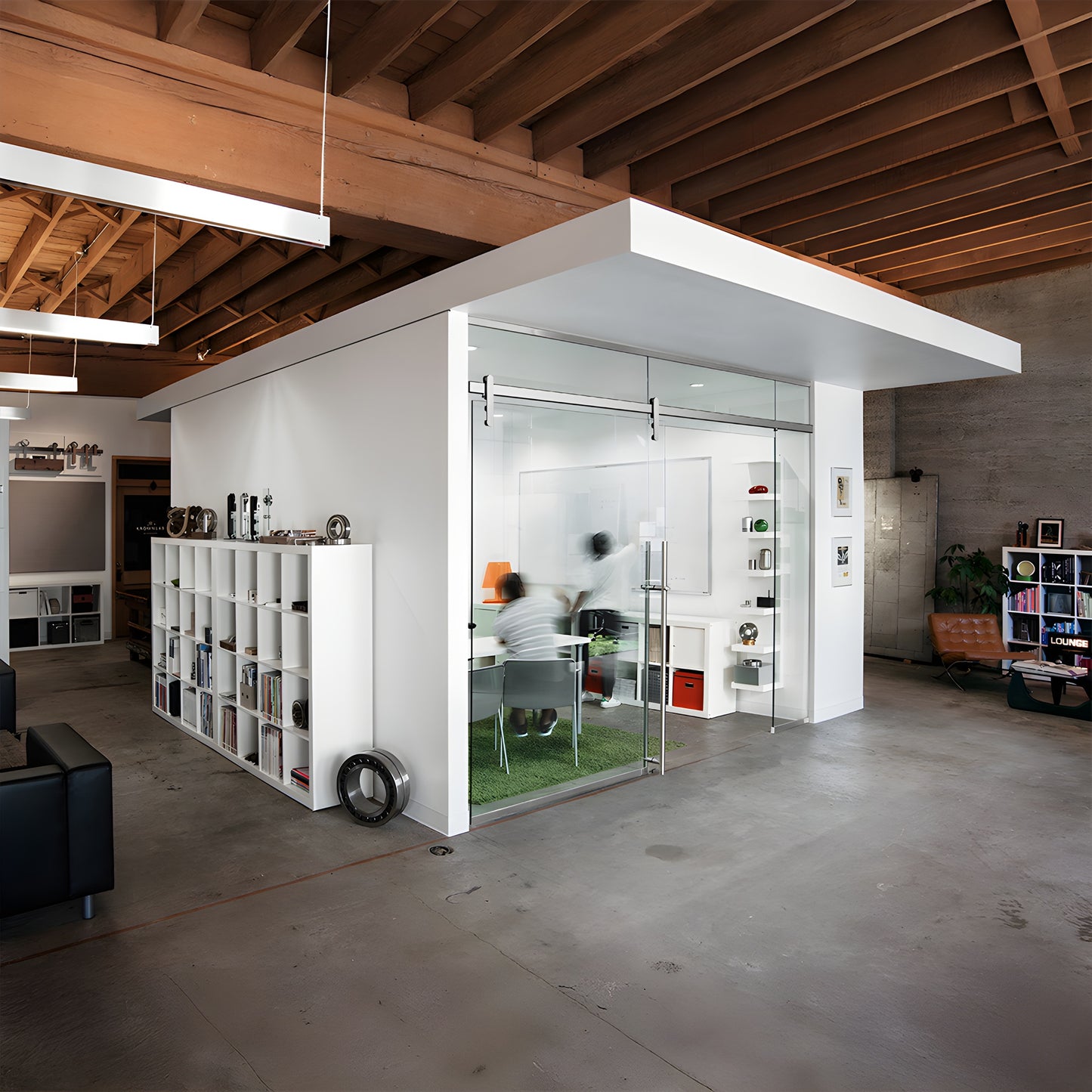 LAT34HEMBS Hemisphere sliding door hardware, brushed stainless, 96in track for 3/8-1/2" tempered glass.